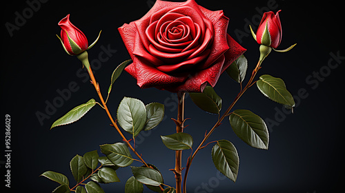 red rose photo generative ai
