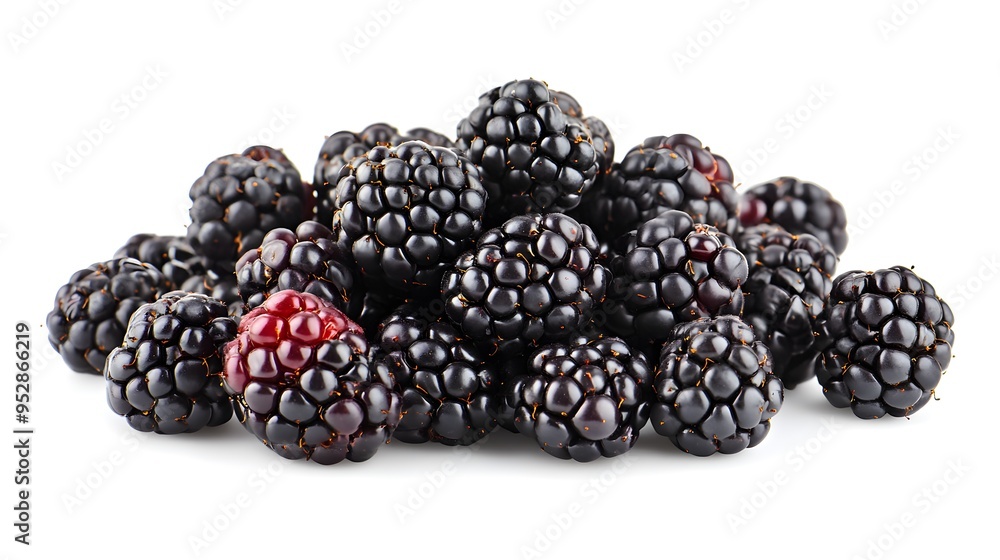 Blackberries in a pile isolated on white background Blackberries in a pile isolated on white background