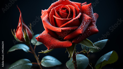 red rose photo generative ai