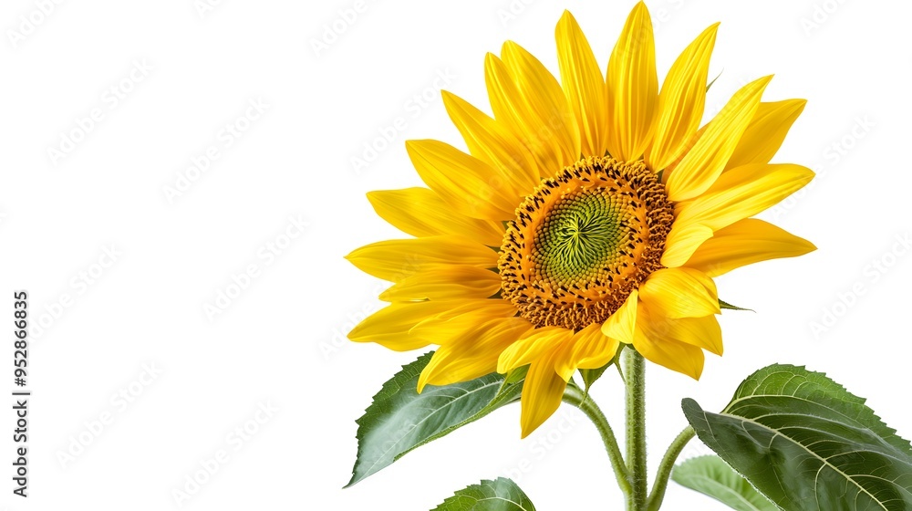 Fototapeta premium Isolated beautiful sunflower on white background
