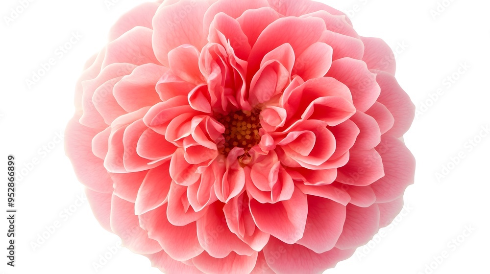 Pink Damascus rose flower top view isolated on white background Pink Damascus rose flower top view isolated on white background