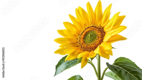 Isolated beautiful sunflower on white background