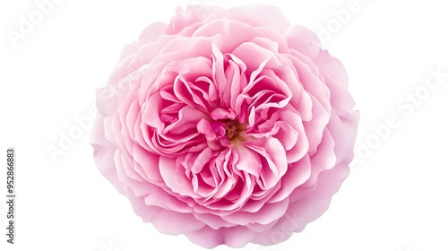 Fototapeta Naklejka Na Ścianę i Meble -  Pink Damascus rose flower top view isolated on white background