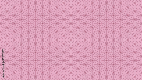Japanese hexagram pattern. Asian hemp leaf pattern known as Asanoha wallpaper. 16:9 ratio.