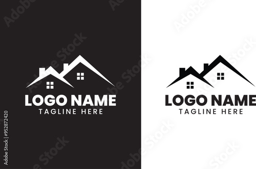 Real estate logo design simple vector image