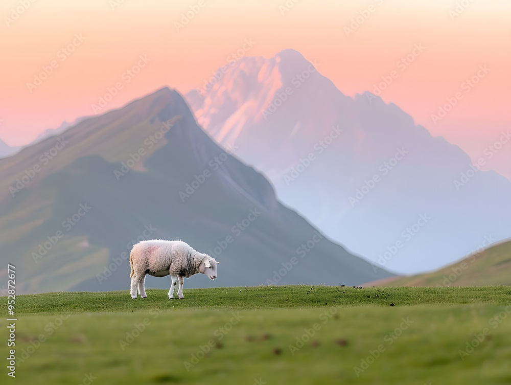 Fototapeta premium sheep in the mountains