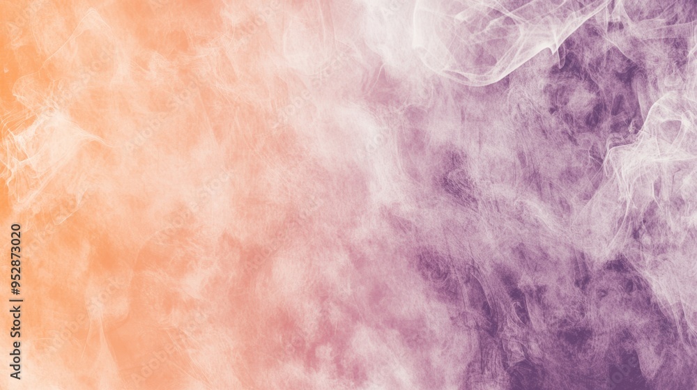 White smoke is blending together creating a gradient from orange to purple in this abstract background. Perfect for a design element or background image White smoke is blending together creating a gradient from orange to purple in this abstract background. Perfect for a design element or background image