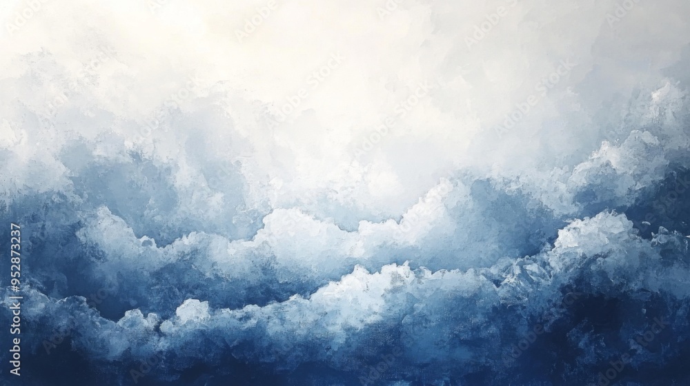 Clouds and sky watercolor hand drawn illustration. Abstract blue snowflakes winter watercolour background. Sky pattern with snow. Light blue watercolour paper texture background. Clouds and sky watercolor hand drawn illustration. Abstract blue snowflakes winter watercolour background. Sky pattern with snow. Light blue watercolour paper texture background.