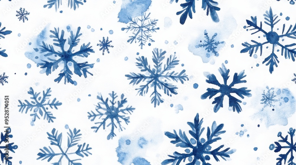 Clouds and sky watercolor hand drawn illustration. Abstract blue snowflakes winter watercolour background. Sky pattern with snow. Light blue watercolour paper texture background. Clouds and sky watercolor hand drawn illustration. Abstract blue snowflakes winter watercolour background. Sky pattern with snow. Light blue watercolour paper texture background.