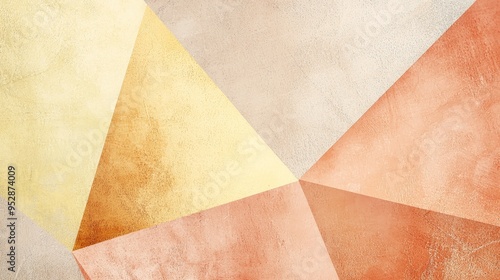 Abstract geometric background featuring a mosaic of triangular shapes in warm tones, each with a unique and textured surface