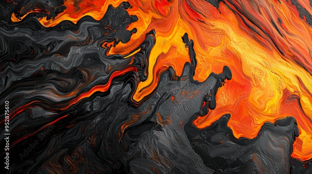 Abstract background depicting black and red acrylic paint mixing and flowing together creating interesting shapes and textures Abstract background depicting black and red acrylic paint mixing and flowing together creating interesting shapes and textures
