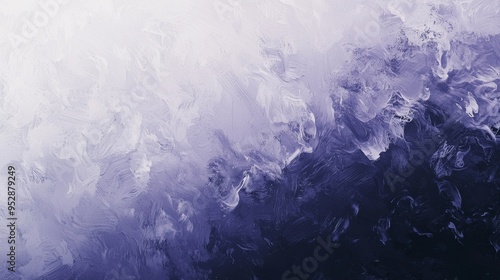 Thick paint strokes creating a textured abstract background in white and purple hues. Perfect for graphic design projects