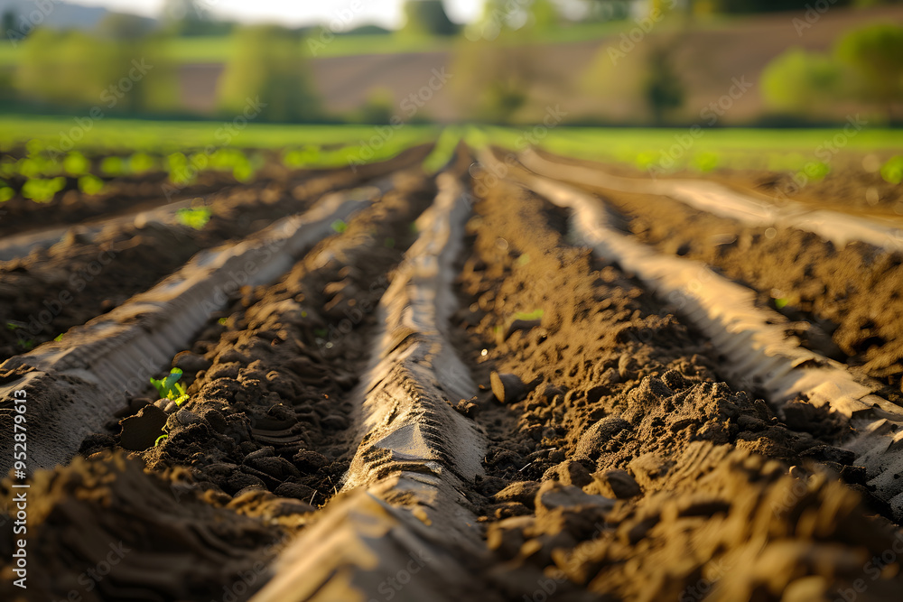 Plowed Land on the Field During Agricultural Work | Freshly Prepared Soil Ready for Planting and Farming Activities Plowed Land on the Field During Agricultural Work | Freshly Prepared Soil Ready for Planting and Farming Activities