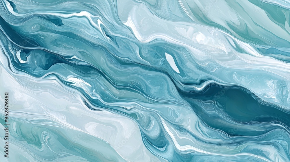 Mesmerizing blue and white abstract painting with wavy pattern, ideal background for creative projects Mesmerizing blue and white abstract painting with wavy pattern, ideal background for creative projects
