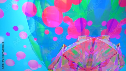 Abstract moving background of diamonds and colors. photo