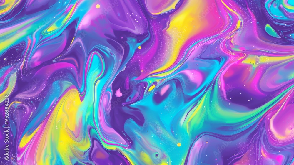 Bright pink, blue and yellow paint mixing together creating interesting swirls and textures, perfect for a psychedelic background Bright pink, blue and yellow paint mixing together creating interesting swirls and textures, perfect for a psychedelic background