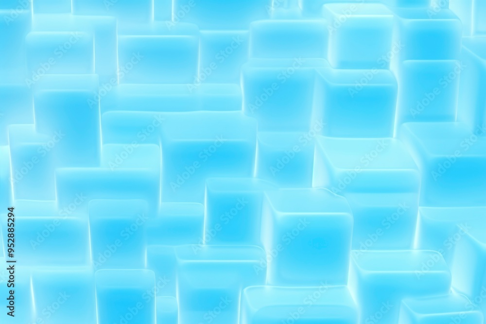 Obraz premium Cyan Translucent Block Field