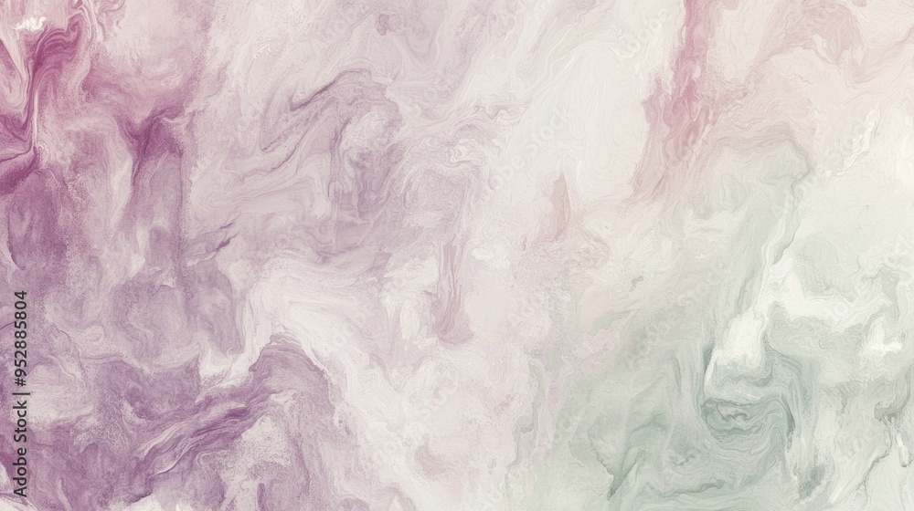 Fototapeta premium Liquid paint mixes to create a unique abstract background with pastel green and pink hues blending in a mesmerizing display, perfect for adding creativity to any project