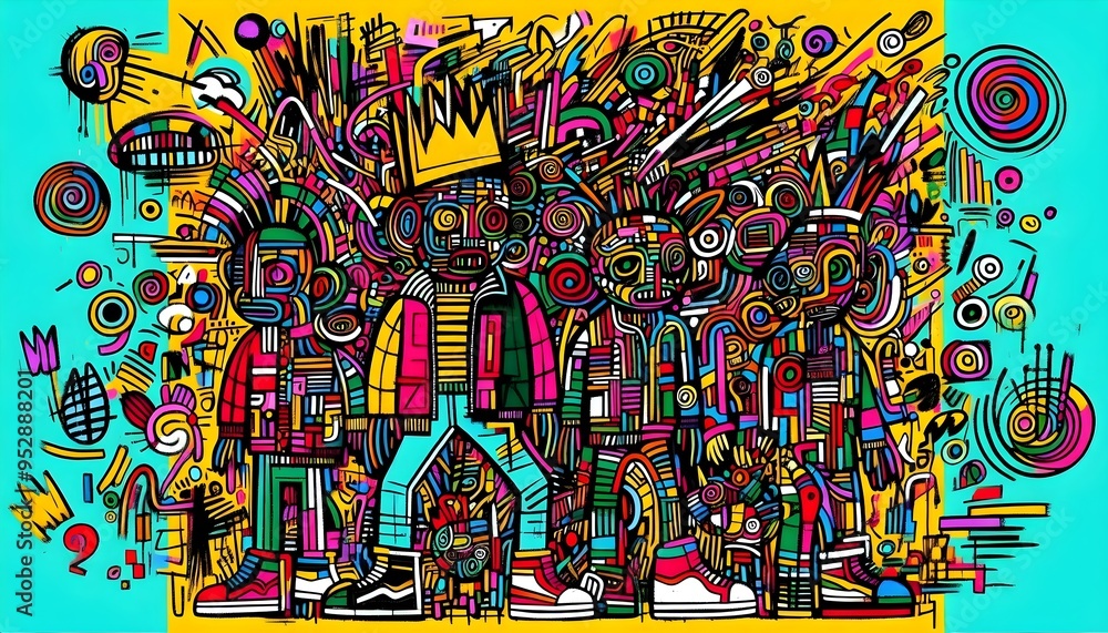 Fototapeta premium Vibraciones Urbanas: Ritmo y Arte