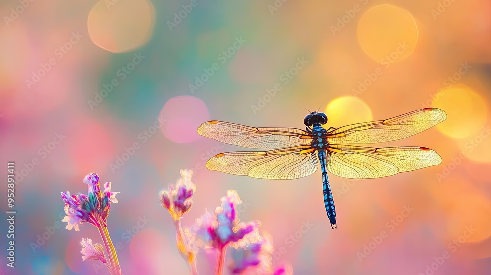 Dragonfly isolated on abstract background Dragonfly isolated on abstract background