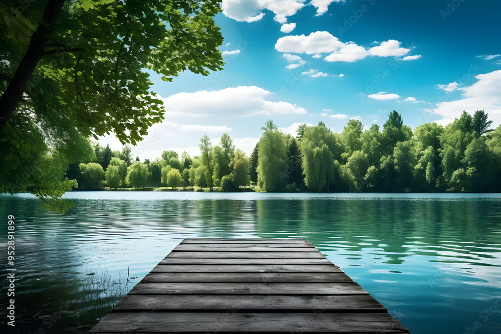 Serene Beauty of The Untouched Lake Encapsulated in Bright Daylight Serene Beauty of The Untouched Lake Encapsulated in Bright Daylight