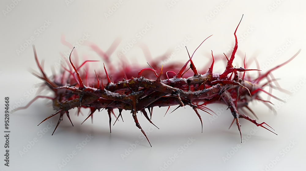 Obraz premium Crown of Thorns Like Jesus Wore Floating in the Air | Symbol of Sacrifice and Christian Faith