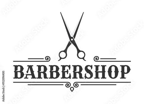 Barber tool scissors logo icon background symbol