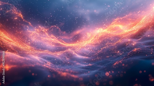 Clouds wave patterns glow light mystical abstract cosmic nebula background