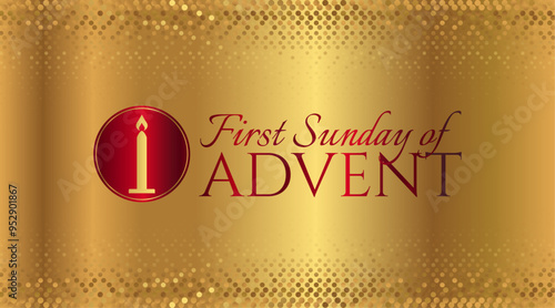 Gold First Sunday of Advent Background Illustration Design