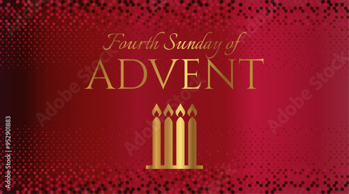 Red Fourth Sunday of Advent Background Illustration Design