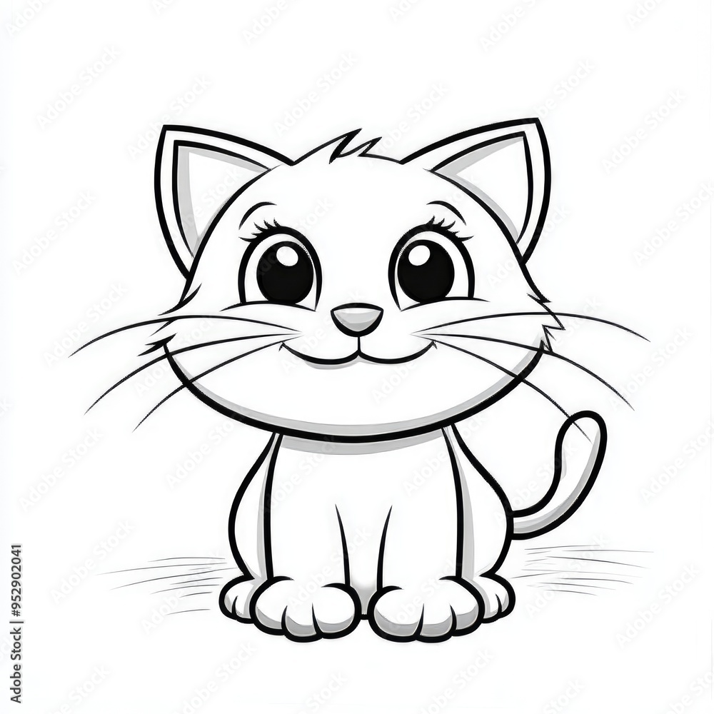 A charming and simple cat coloring page designed for toddlers to explore creativity while enjoying a delightful time of art and imagination A charming and simple cat coloring page designed for toddlers to explore creativity while enjoying a delightful time of art and imagination