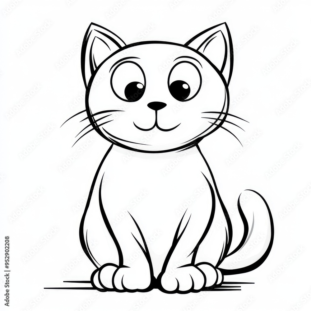 A delightful and simple coloring page featuring an adorable cat perfect for a creative two-year-old child to enjoy at home or in a daycare setting A delightful and simple coloring page featuring an adorable cat perfect for a creative two-year-old child to enjoy at home or in a daycare setting