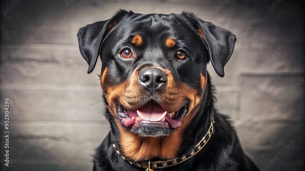 Fototapeta premium Adorable Devoted Purebred Rottweiler