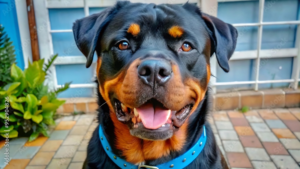 Obraz premium Adorable Devoted Purebred Rottweiler