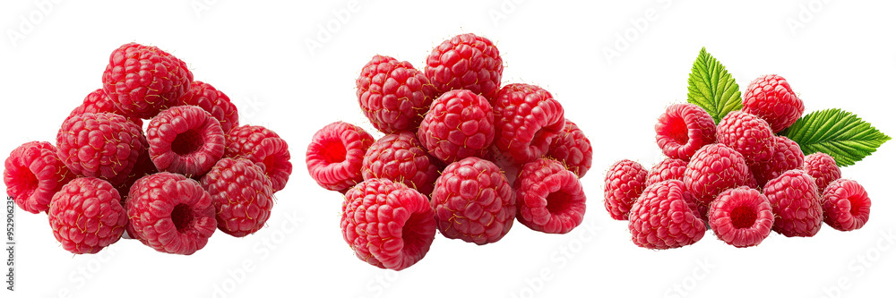 Raspberries Isolated on Transparent Background Raspberries Isolated on Transparent Background