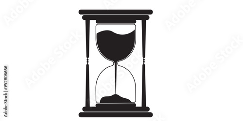 Timer sand hourglass icon flat vector illustration design