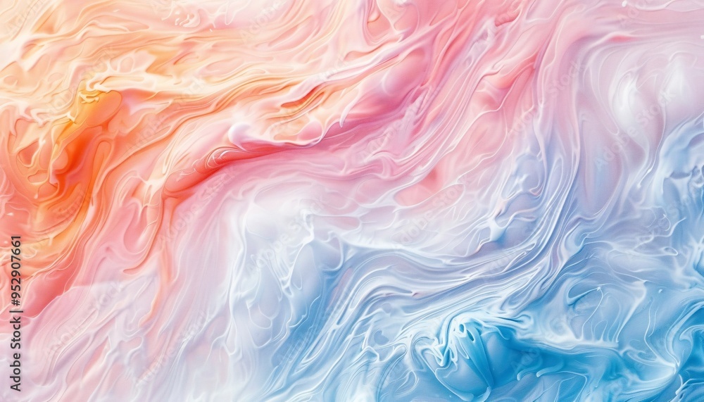 Fototapeta premium Colorful Abstract Waves Creating a Harmonious Flow of Warm and Cool Hues