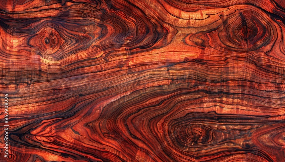 Richly polished cocobolo wood with warm, reddish tones, perfect for luxury furniture accents, luxury wood texture, classic warmth Richly polished cocobolo wood with warm, reddish tones, perfect for luxury furniture accents, luxury wood texture, classic warmth