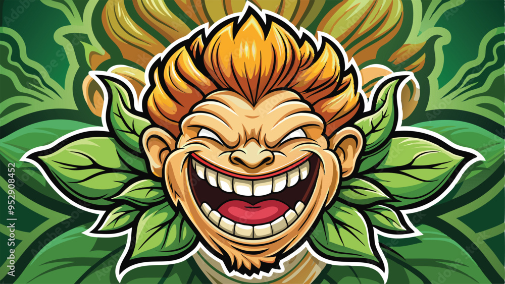 devil laughing ginger root, background, illustration, vector devil laughing ginger root, background, illustration, vector
