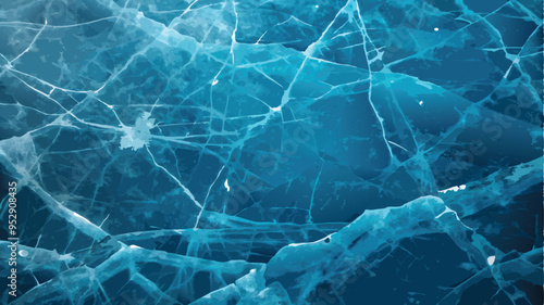 broken ice background, blue design, vector art