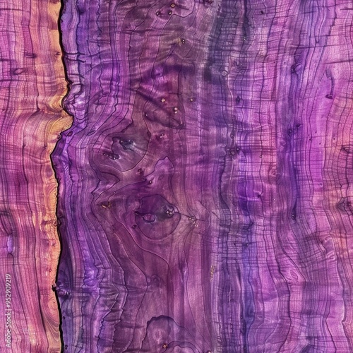 Luxurious purpleheart wood with vibrant purple hues, ideal for unique luxury furniture, luxury wood texture, vivid design photo