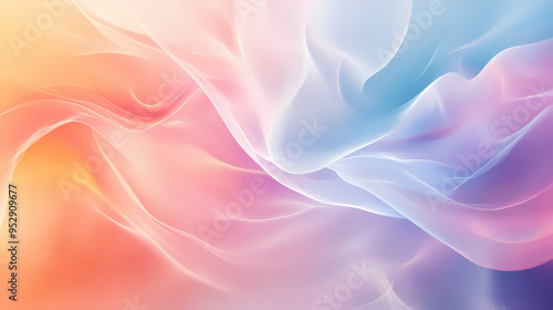Wallpaper Mural Vibrant abstract composition featuring fluid flowing waves in soft pastel gradients airy dreamlike luminous atmosphere with gentle curves. Dreamlike. Illustration Torontodigital.ca