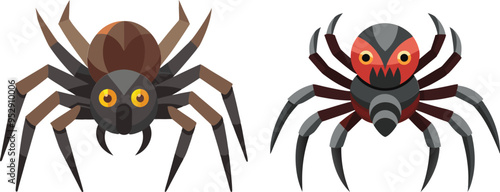 Spider Animal flat vector illustration on white background. 