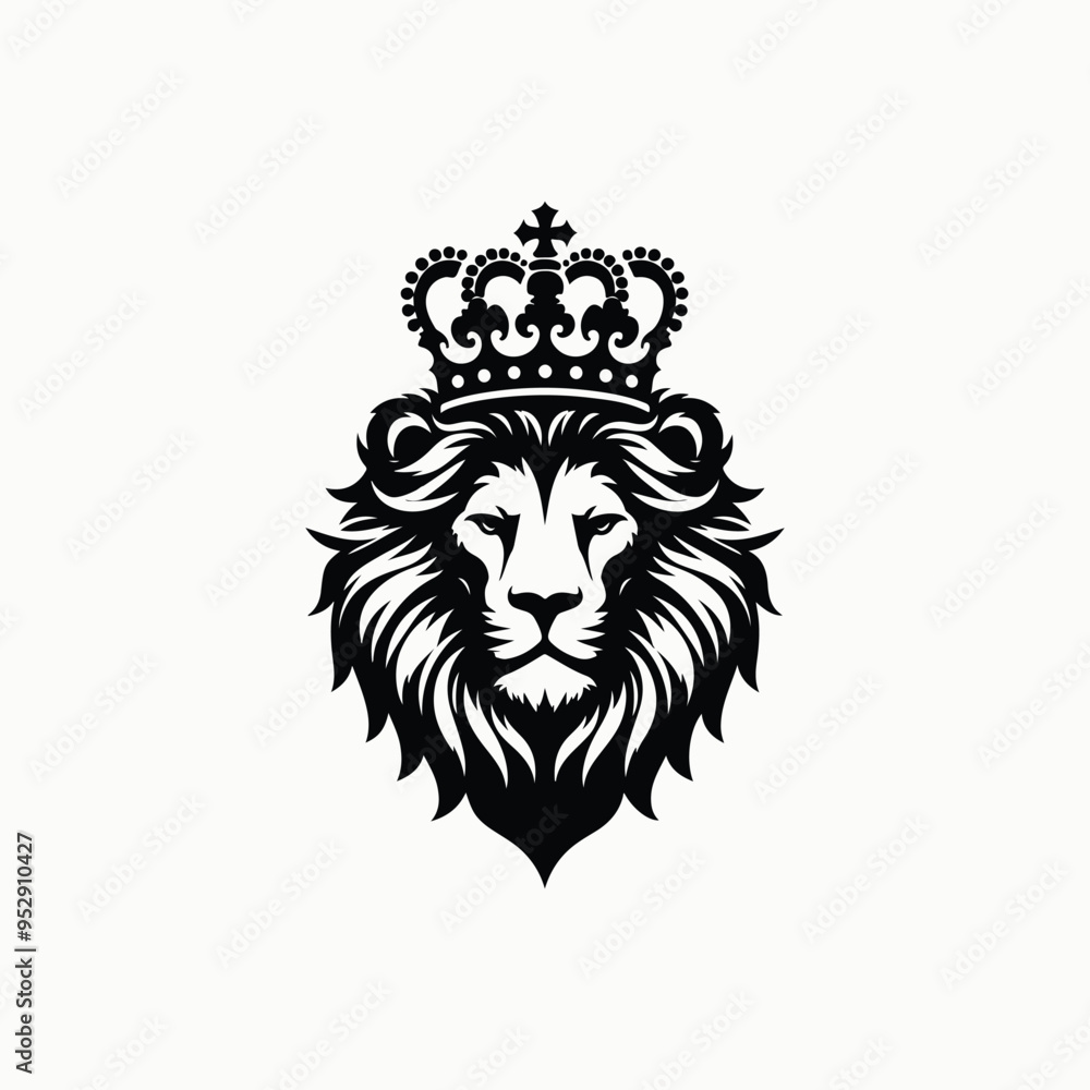 Majestic Lion Head in Vector Logo Style - Bold and Iconic Design Majestic Lion Head in Vector Logo Style - Bold and Iconic Design