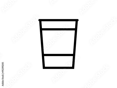 フラットな紙コップコーヒーアイコンA：黒