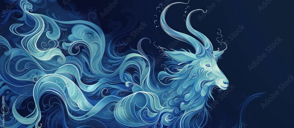 Abstract Blue Deer Abstract Blue Deer