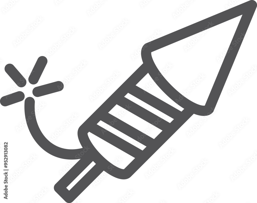 Firework cracker line icon. Holiday fire explosive Firework cracker line icon. Holiday fire explosive