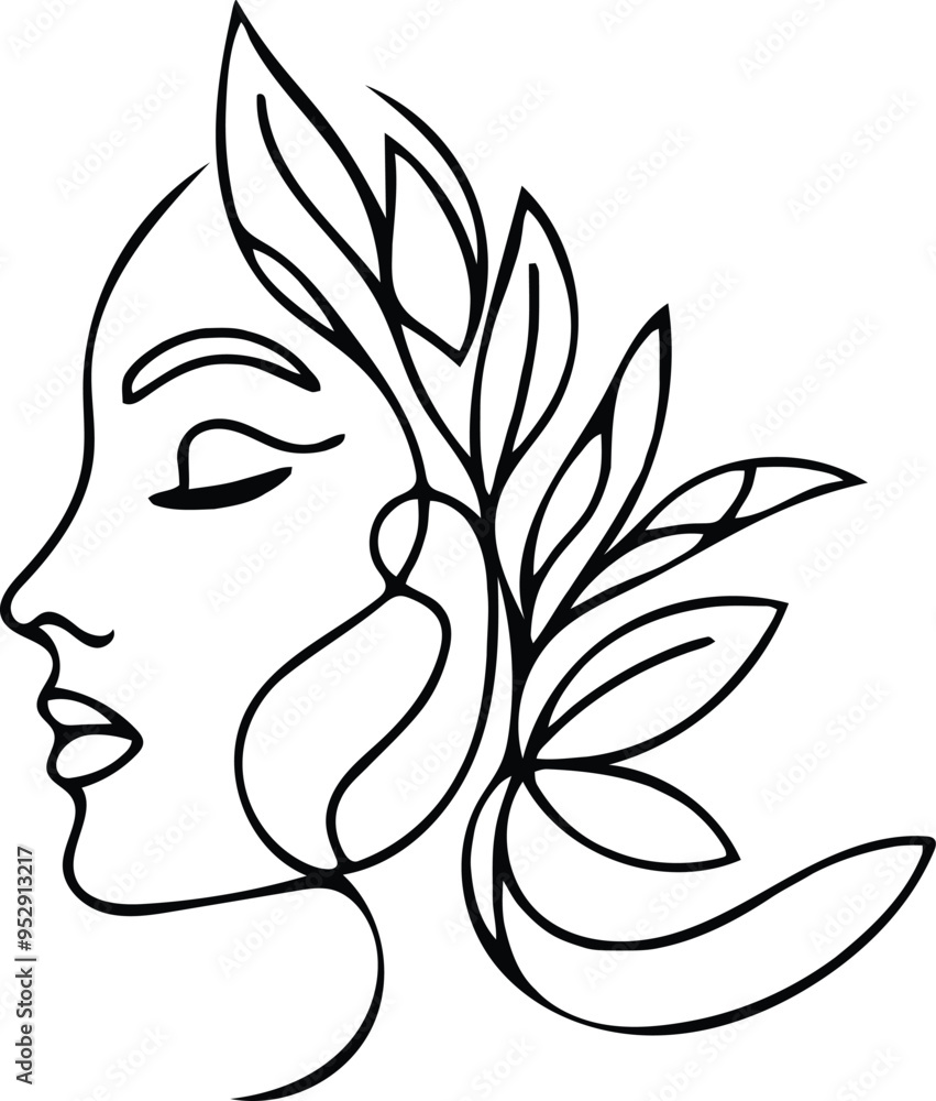 women line art luxury flower beauty skin care logo design women line art luxury flower beauty skin care logo design