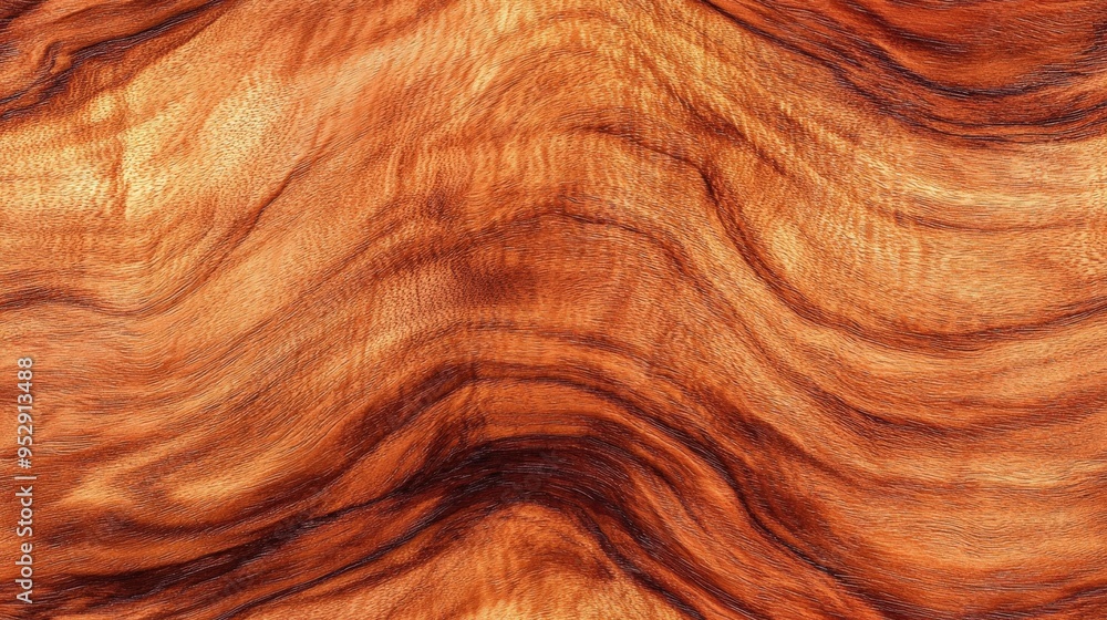 Close-up of polished wooden texture with flowing grain patterns in warm, rich brown tones. Perfect for backgrounds and design elements. Close-up of polished wooden texture with flowing grain patterns in warm, rich brown tones. Perfect for backgrounds and design elements.