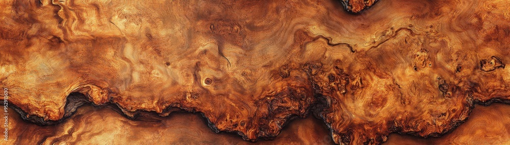 Close-up texture of polished wood veneer with intricate grain patterns, rich brown tones, and natural swirls. Perfect for design projects. Close-up texture of polished wood veneer with intricate grain patterns, rich brown tones, and natural swirls. Perfect for design projects.